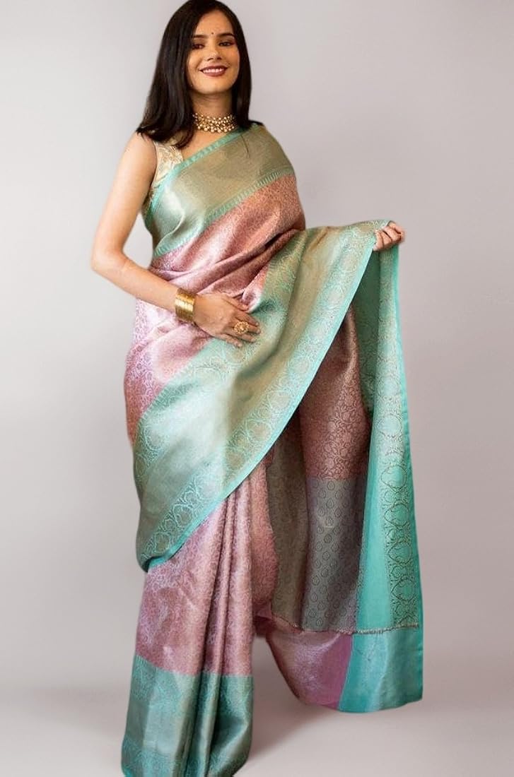 Beautiful Banarasi tissue silk printed saree