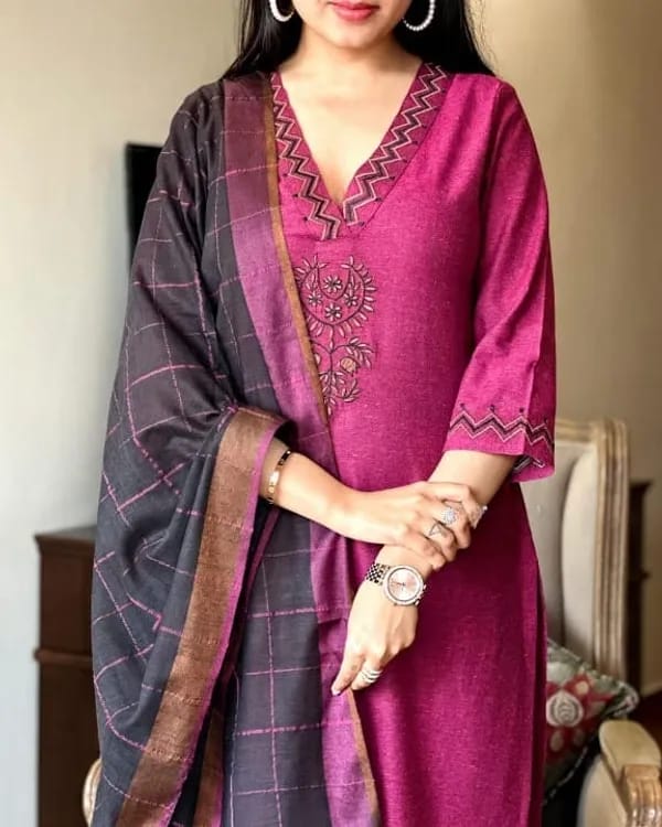 khadi cotton kurta set